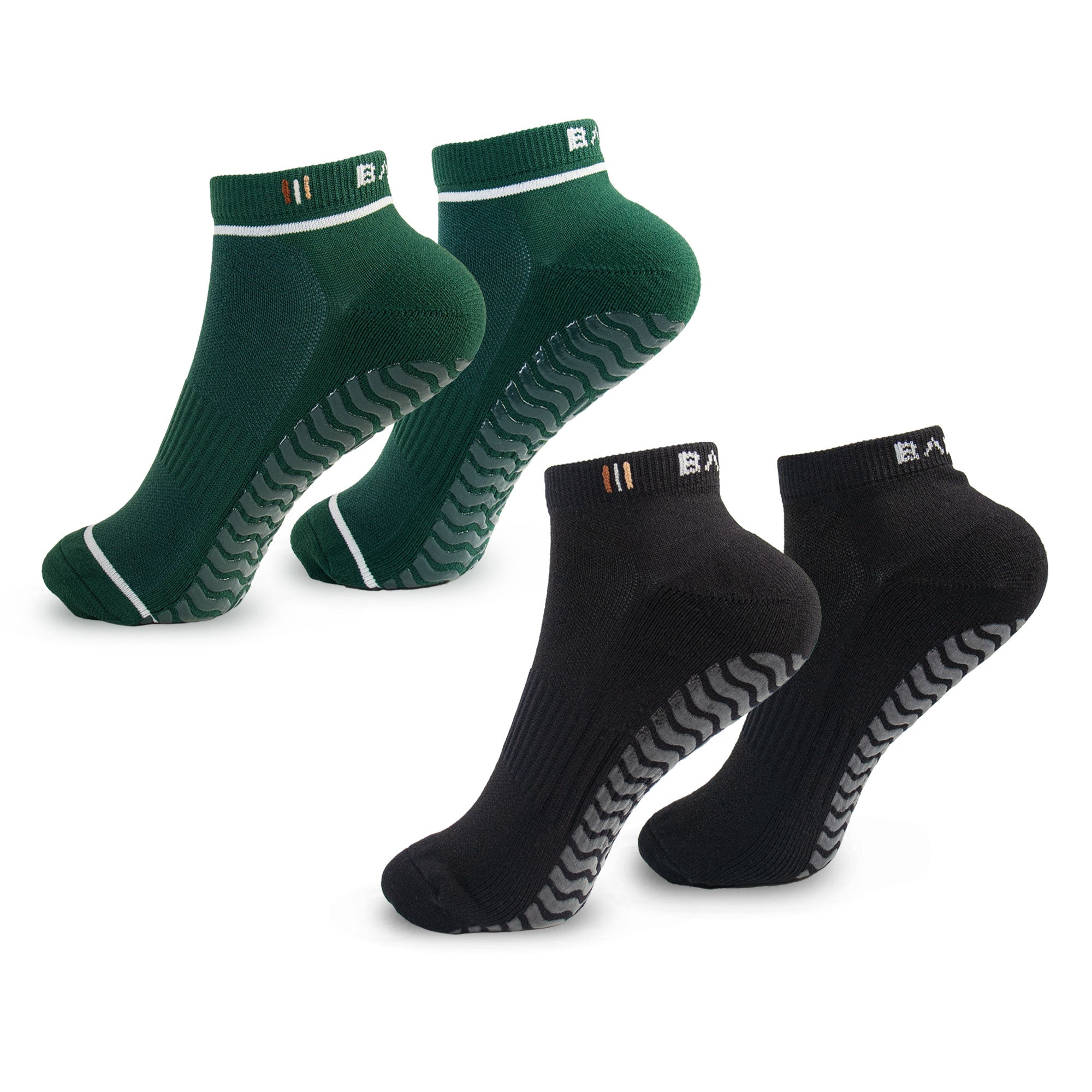 STUDIO GRIPPY ANKLE SOCKS 2 PACK ANTHRACITE/FOREST GREEN