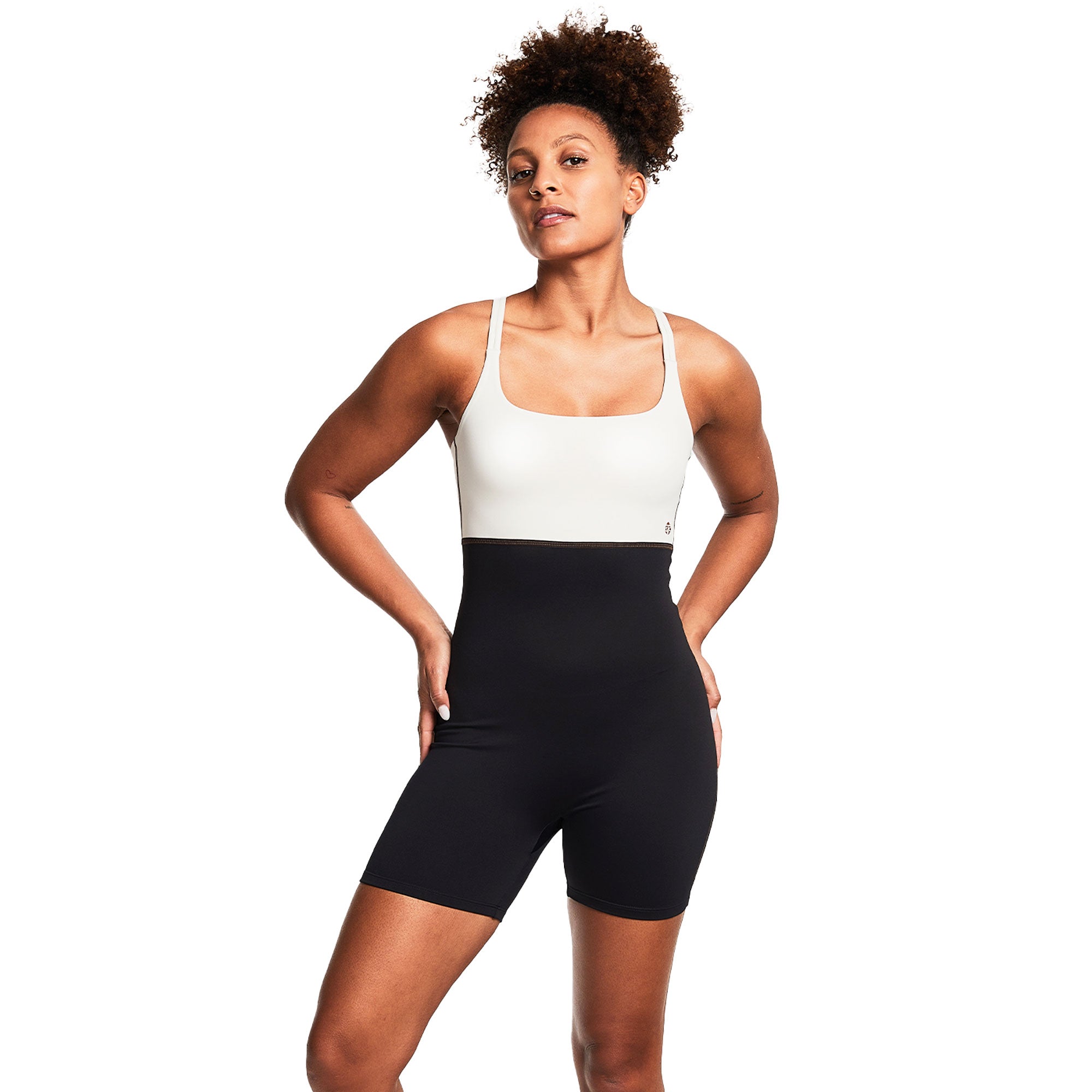SUPERFLEXI SHORT ONESIE 5" COCONUT/BLACK