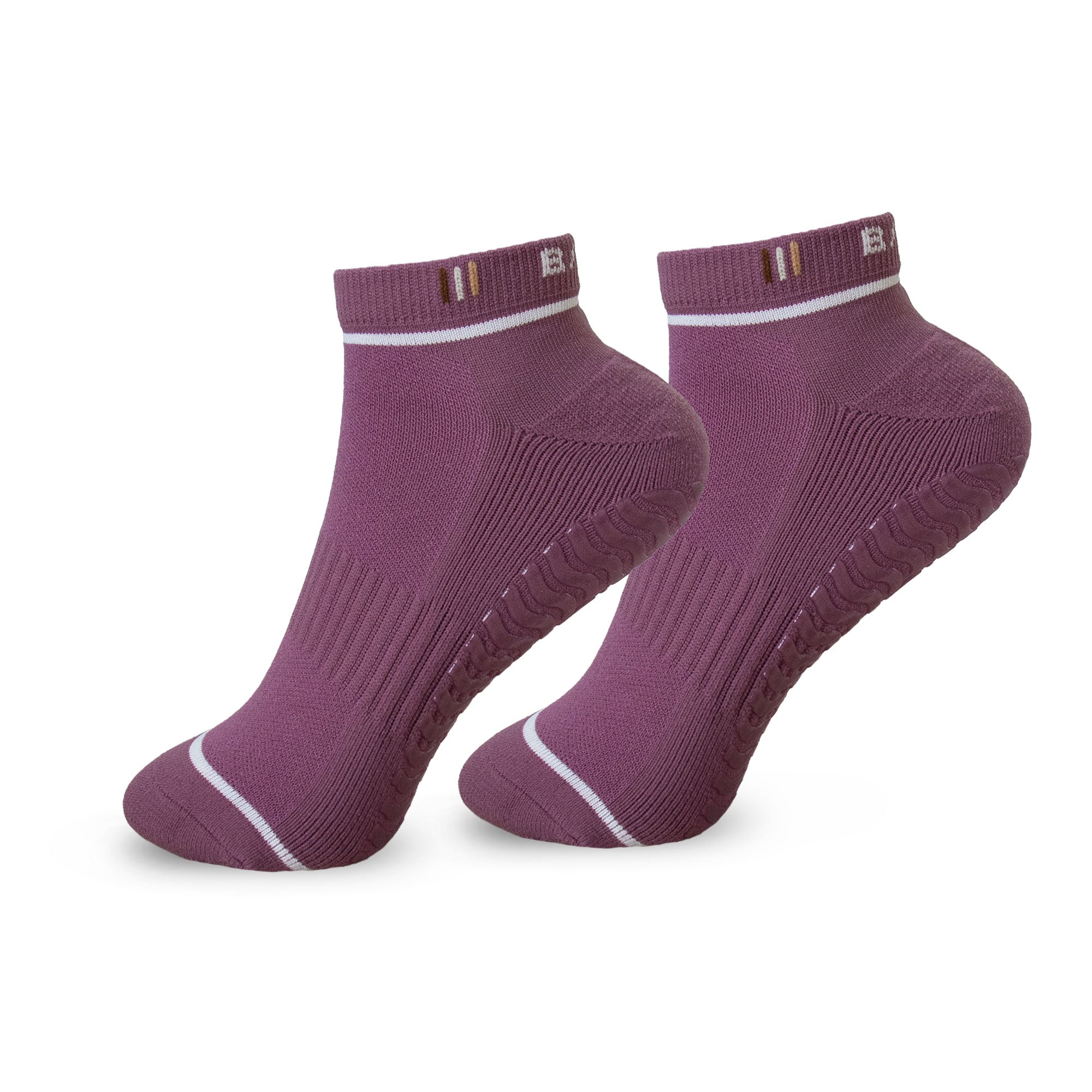 STUDIO GRIPPY ANKLE SOCKS 2 PACK MAUVE MULTI