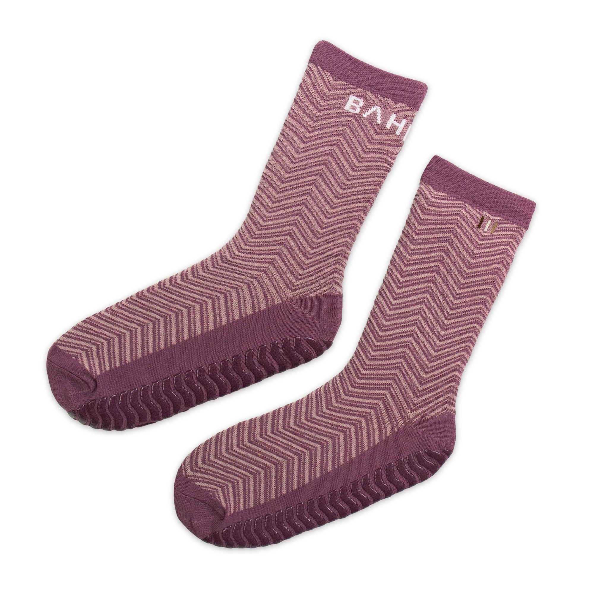 STUDIO GRIPPY CREW SOCKS DEEP MAUVE
