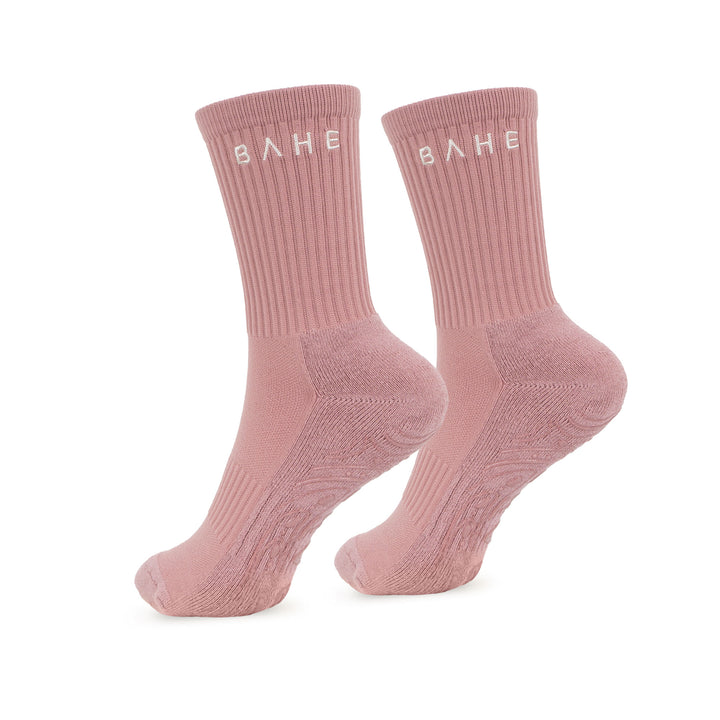 STUDIO GRIPPY CREW SOCKS MAUVE