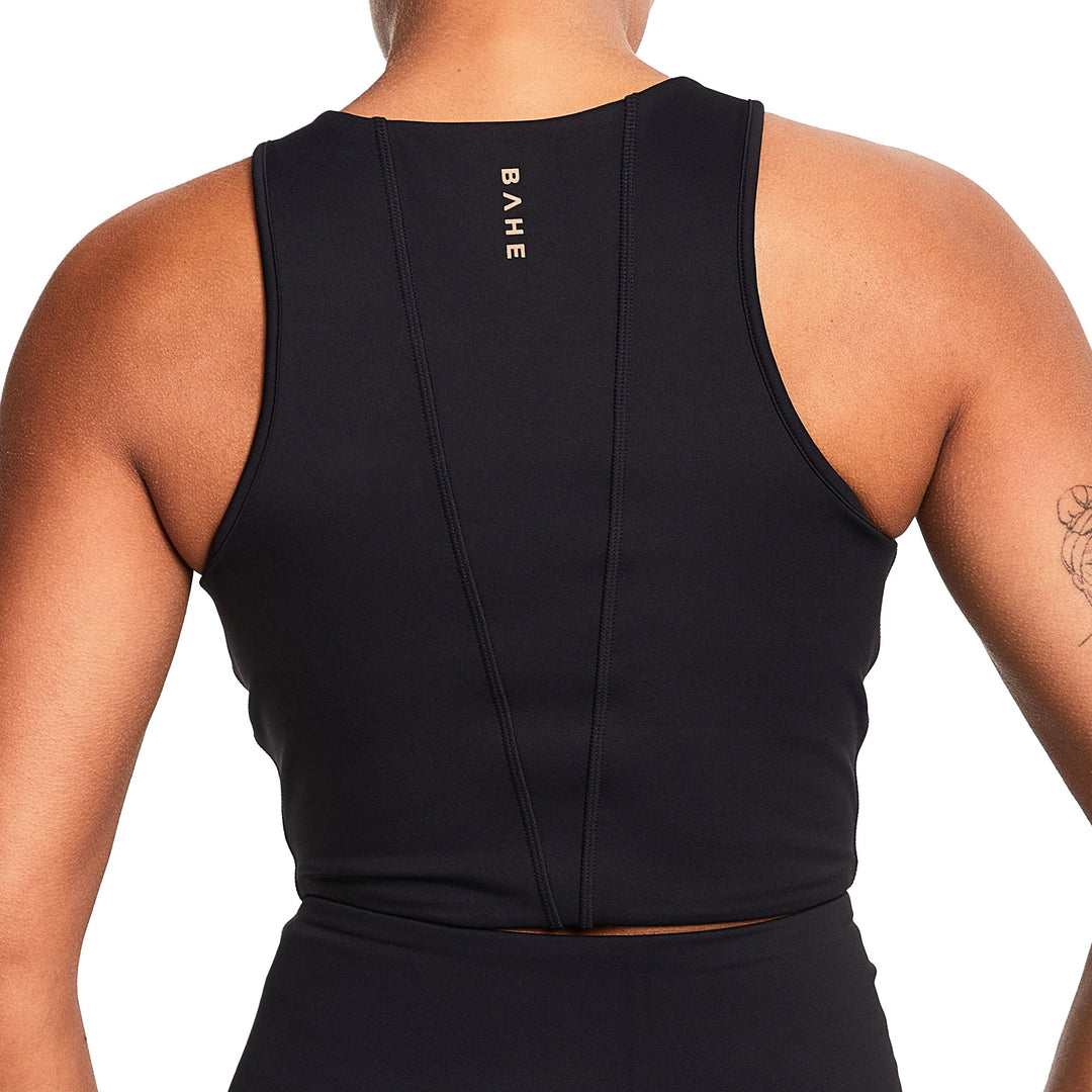 REFORMA HIGH NECK LONGLINE CROP BLACK
