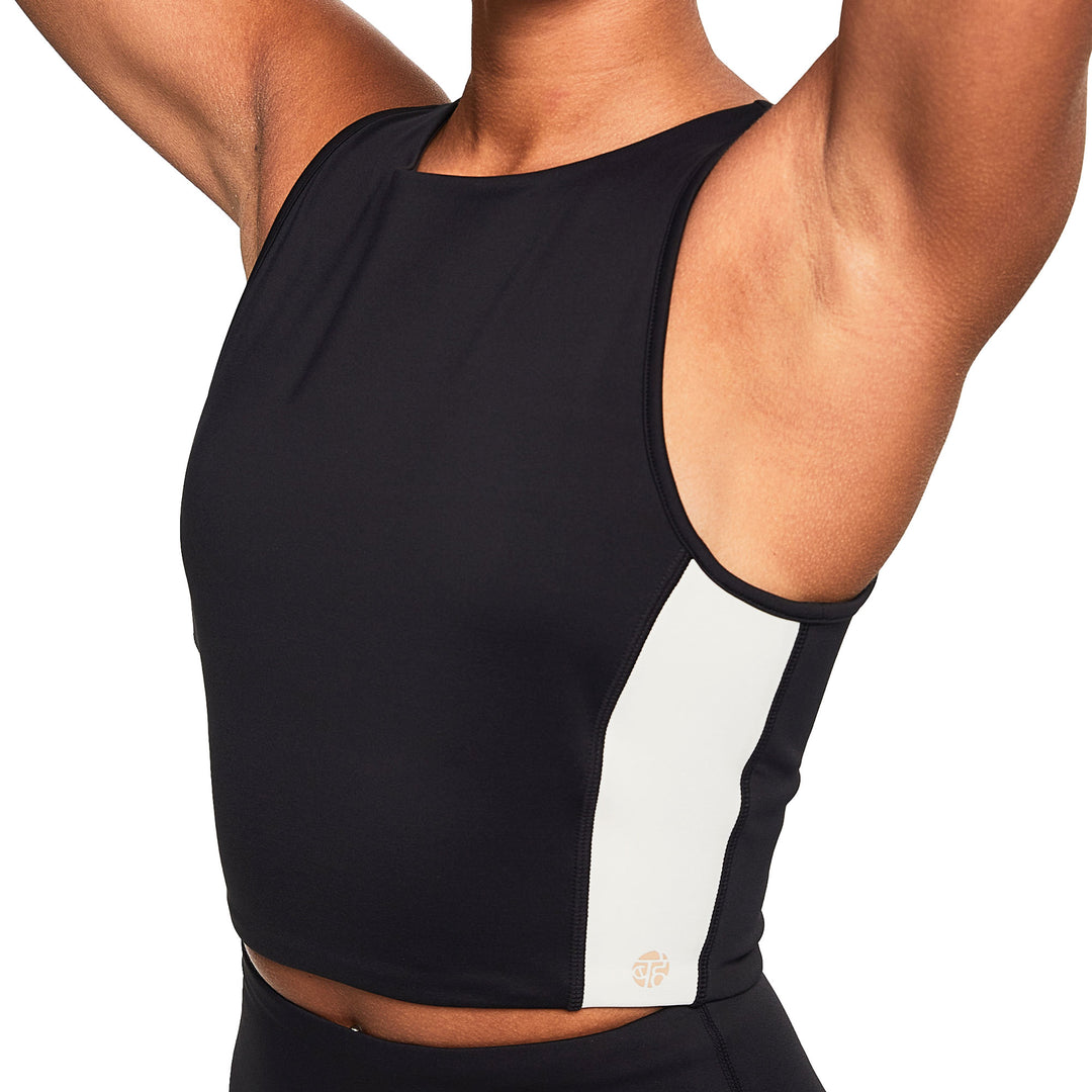 REFORMA HIGH NECK LONGLINE CROP BLACK