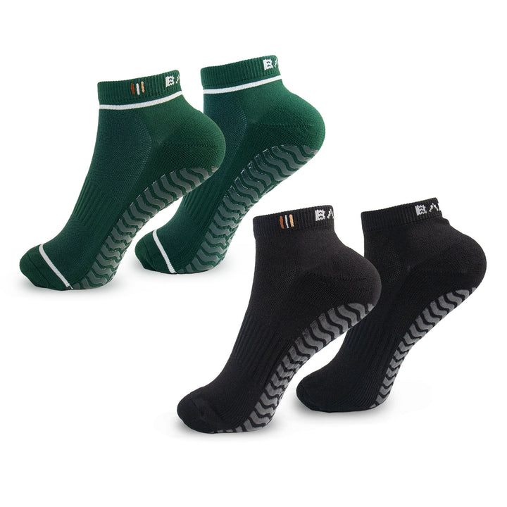 STUDIO GRIPPY ANKLE SOCKS 2 PACK ANTHRACITE/FOREST GREEN