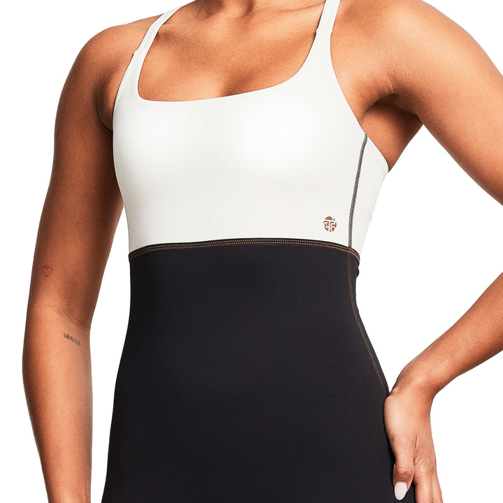 SUPERFLEXI SHORT ONESIE 5" COCONUT/BLACK