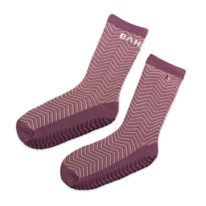 STUDIO GRIPPY CREW SOCKS DEEP MAUVE