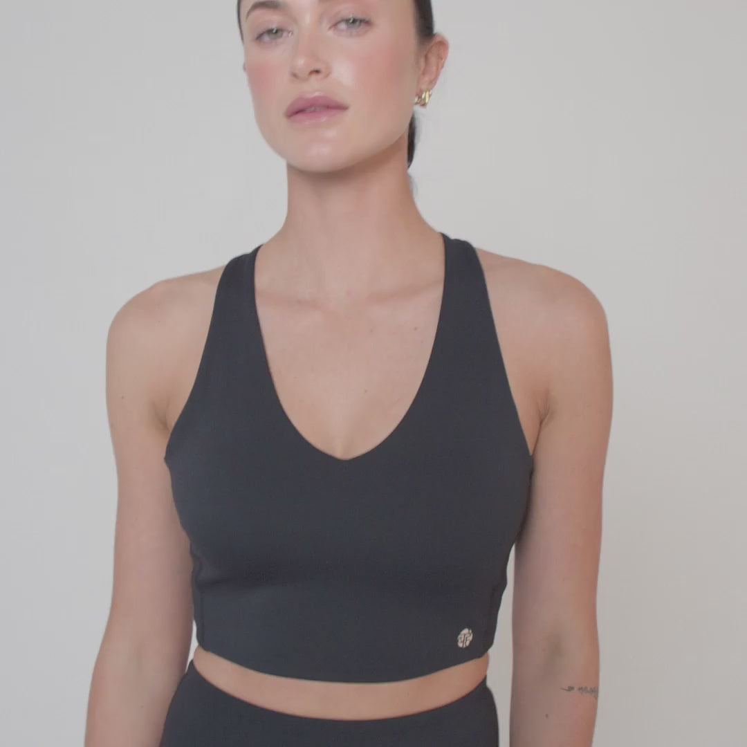 ATTUNE CROSS BACK TOP BLACK