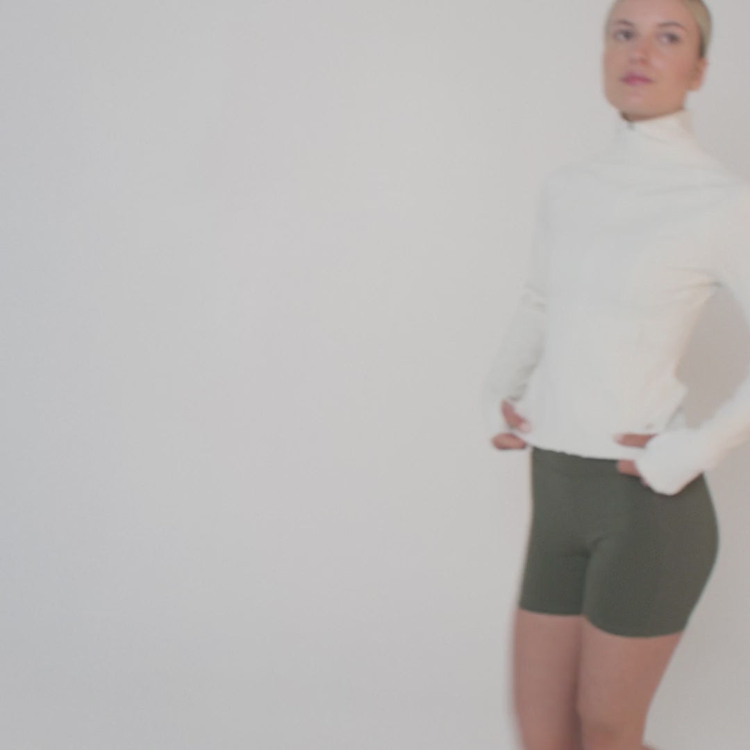 ATTUNE SEAMED ZIP THROUGH JACKET COCONUT